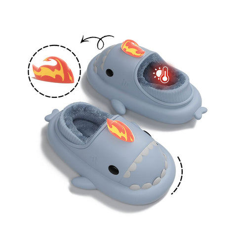 Sharkicks Basic - Hiver, Chaussons Requins Kaiju de Feu, Talon Couvert